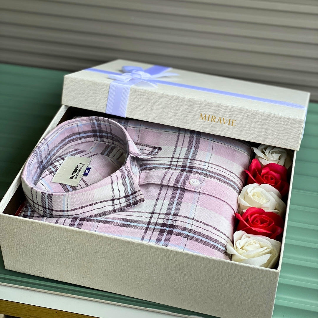 Elegant Men’s Shirt Hamper Box with Premium Floral Gift Packaging