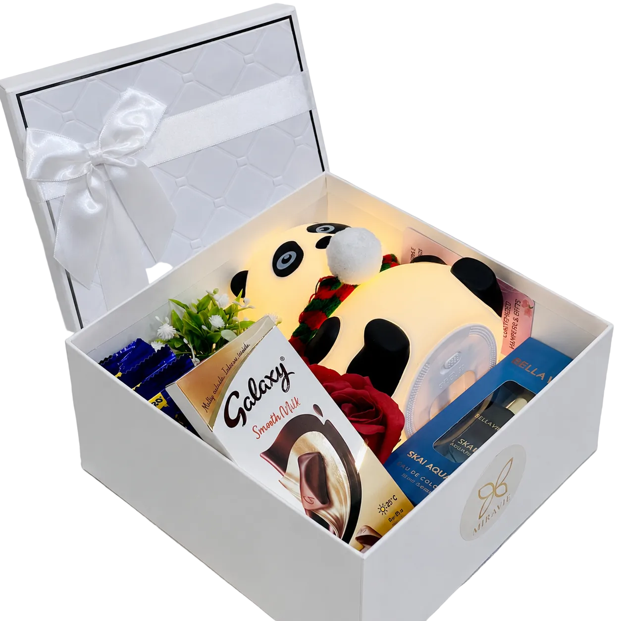 Panda Glow Luxury Gift Hamper with Chocolates, Perfume & Cute Panda Lamp