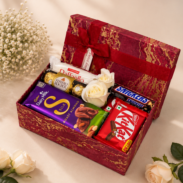 Affordable Chocolate Gift Hamper with Roses