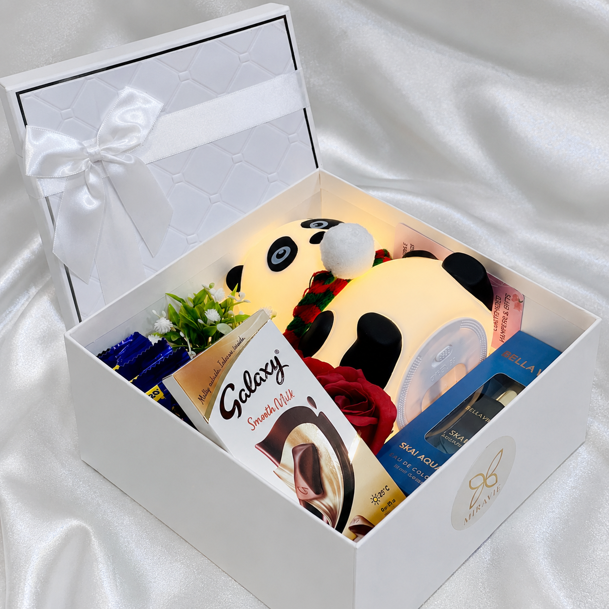 Panda Glow Luxury Gift Hamper with Chocolates, Perfume & Cute Panda Lamp