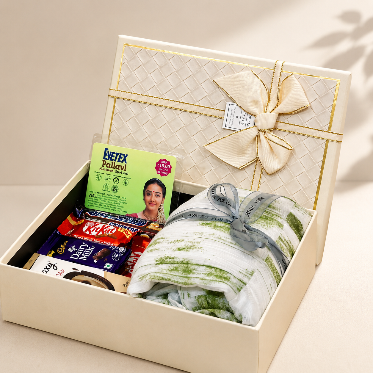 Stylish Gift Hamper for Women with Dairy Milk, KitKat & Dress